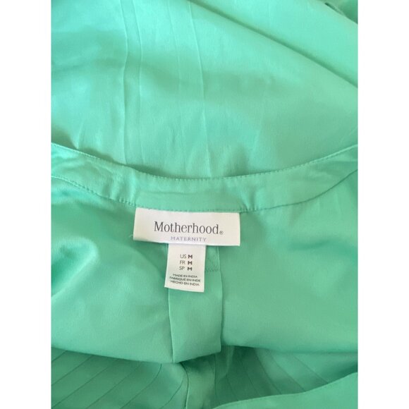 Motherhood Maternity Size Medium M Blouse Shirt Spring Summer Work Top Green *1C - Picture 7 of 9